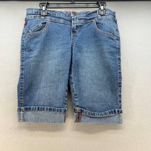 BONGO Pants - Vintage Bongo Women's Denim Bermuda Shorts Size 9 Cuffed Hem